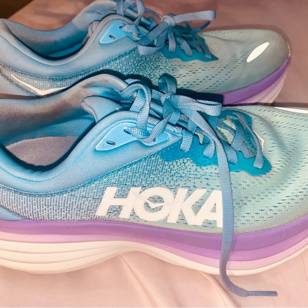 💖Hoka | Bondi 8 'Airy Blue Sunlit Ocean' sporty running sneakers | WMS 9💖